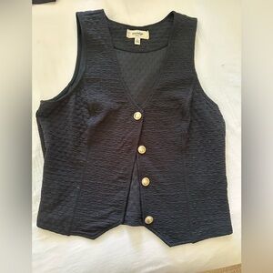 Porridge Black Textured Top by Anthropologie